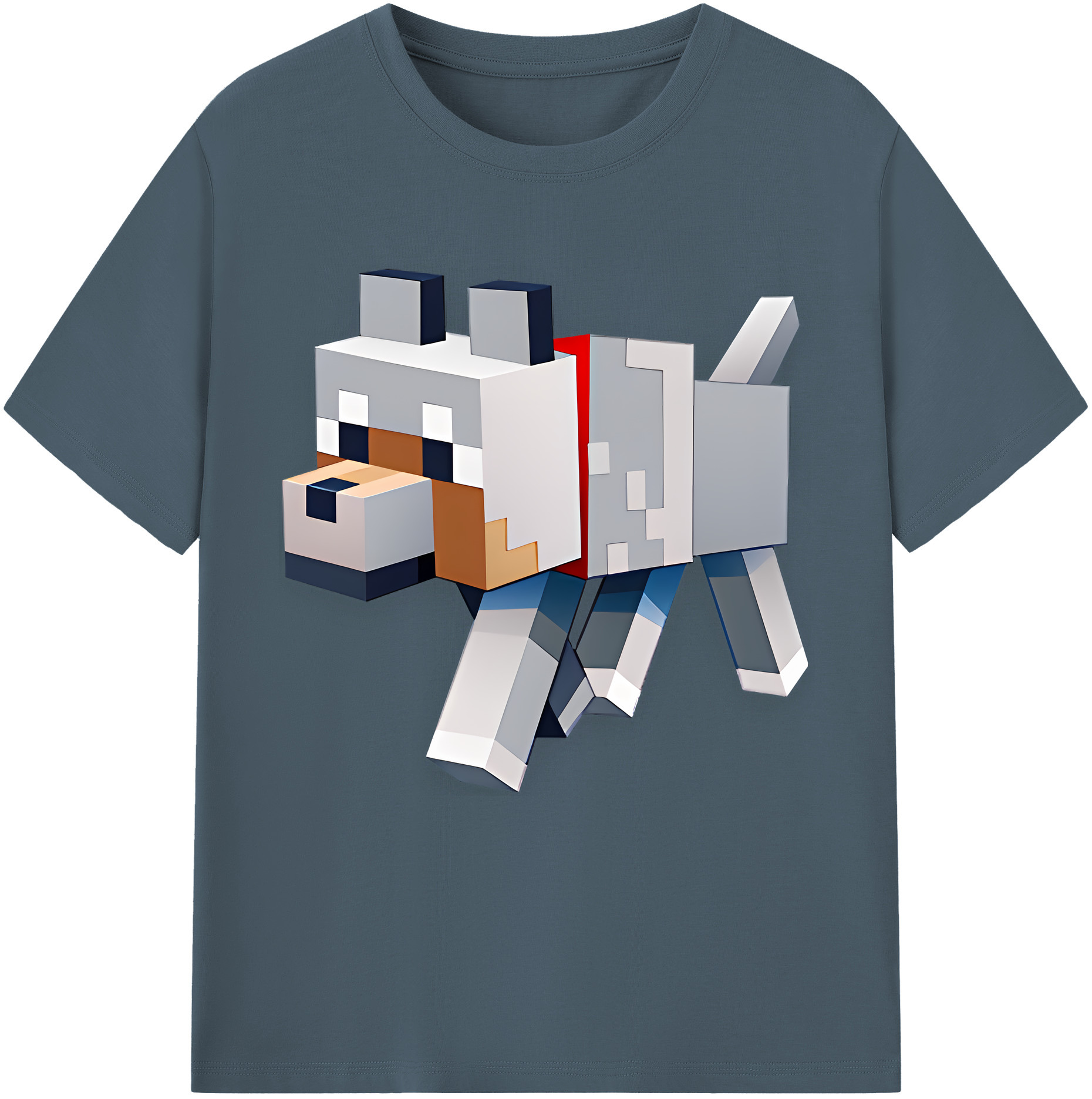 （画像用） マインクラフト ブロックの世界 Minecraft MC Block world 綿100％半袖Tシャツ（フロントプリント）